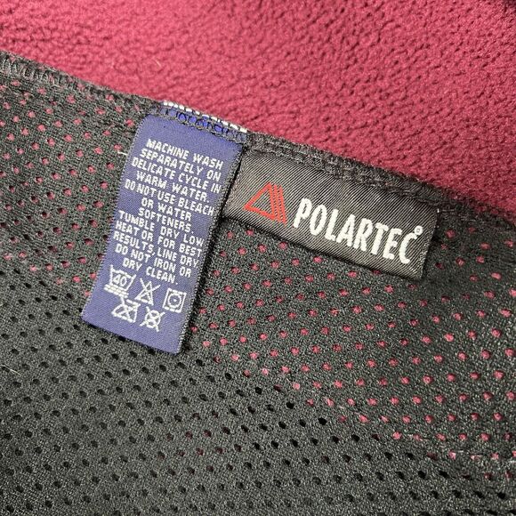 VTG Eddie Bauer Vest Men Medium Red Fleece High Neck Full Zip Sleeveless Pockets - Picture 10 of 10